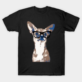 Hipster Chihuahua, Slam Poet Dog, Intelectual Glasses Nerd T-Shirt